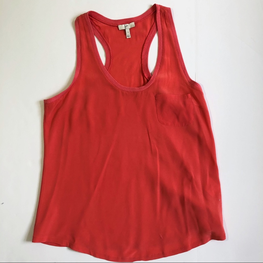 Joie Coral Silk Scoopneck Racerback “Alicia”  S
